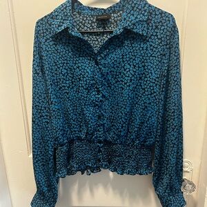 Blue print women’s blouse XL